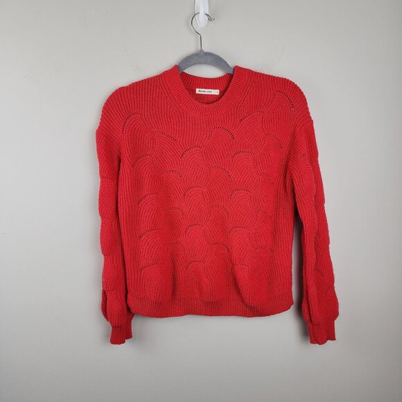 Marine Layer Small Women Red Pullover Knit Crewneck Sweater 5% cashmere - Picture 1 of 10
